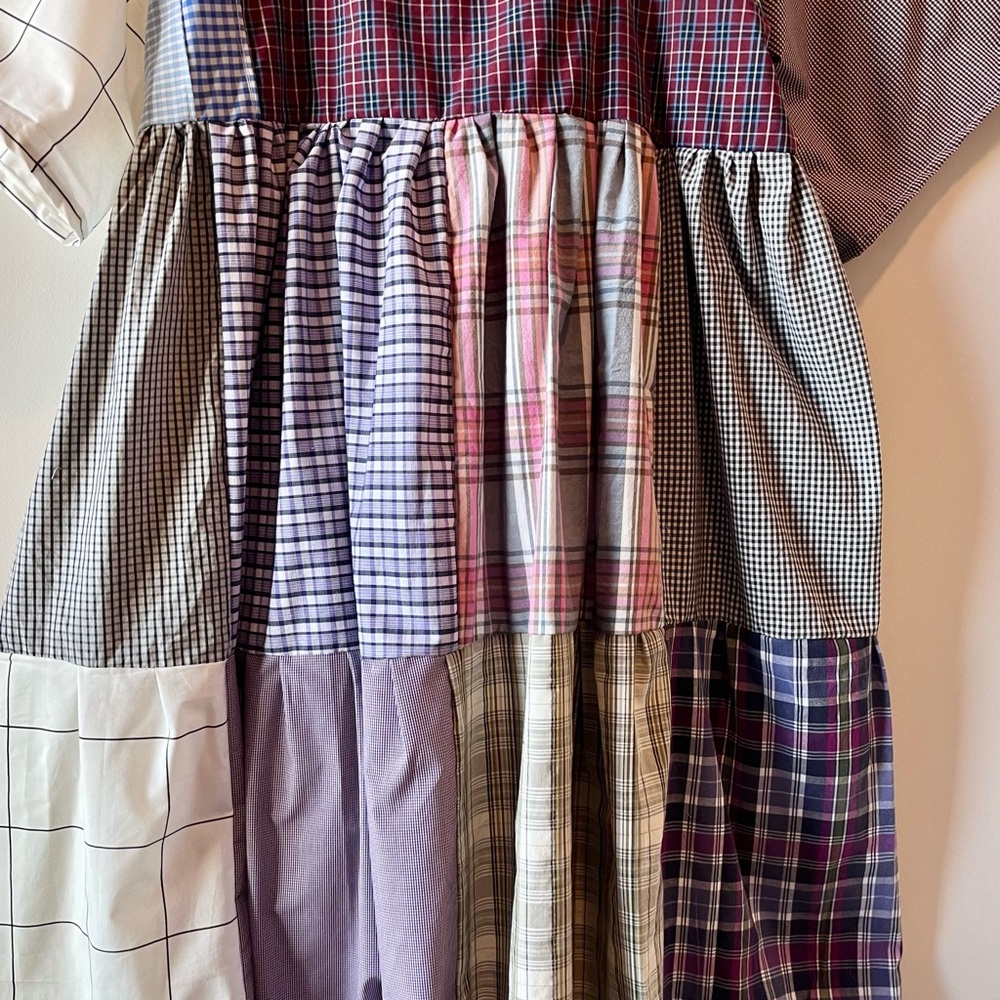 Handmade Quilted Patchwork Plaid Dress SKU 01174 - Picture 10 of 16